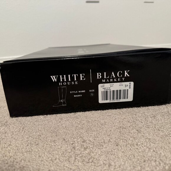 White House Black Market Mabry Black Mixed Zipper Flat Boots Sz 7.5 w/Box - Picture 9 of 9